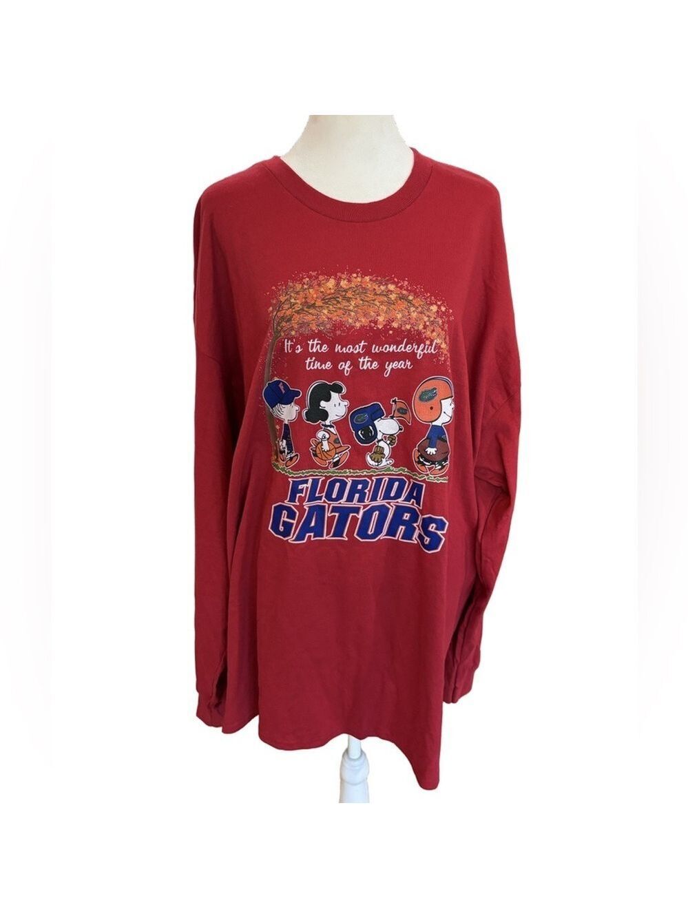 Florida Gators fall themed long sleeve tshirt Peanuts characters Unisex Size 2XL